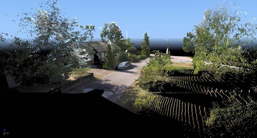 Scannerdata får liv med färg  från 360 kamerornas bilder.